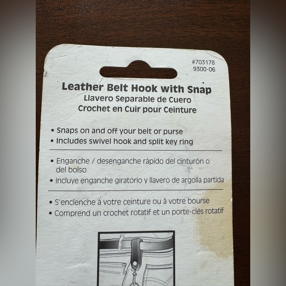 NEW Hillman Leather Belt Hook with Snap #703178 – New in Package - Picture 4 of 4